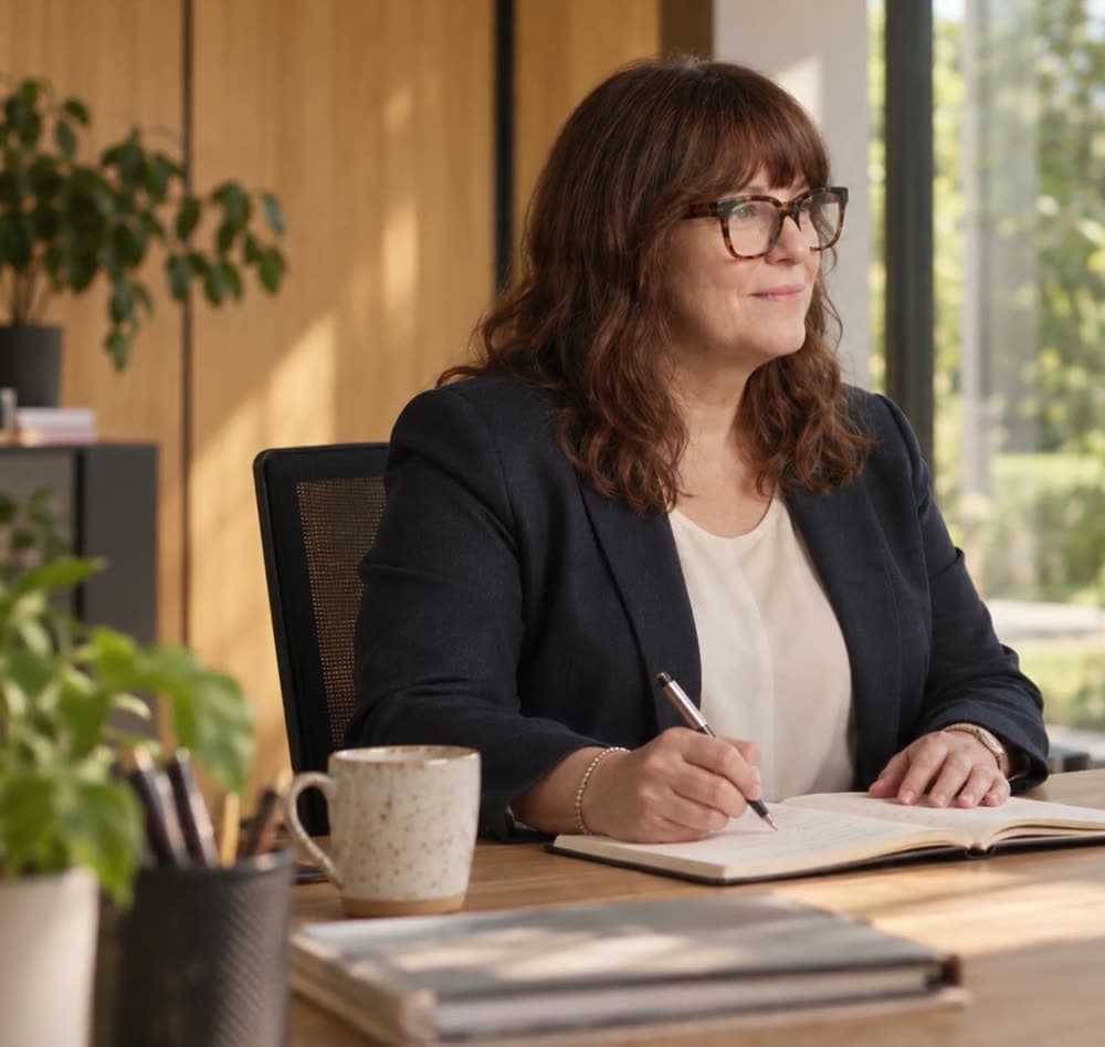 The person responsible at her desk – illustrative example